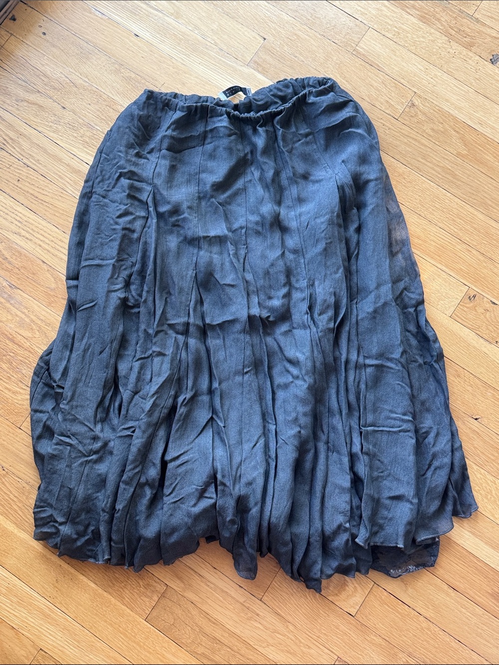 Twinset Gray Mid-Length Skirt Lace Layer